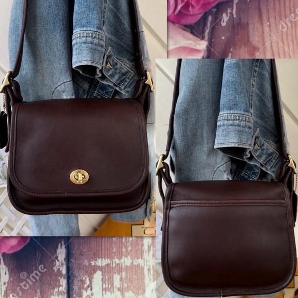 VINTAGE COACH LEGACY MAHOGANY BROWN CROSSBODY TRAIL BAG 9965 - Picture 2 of 16